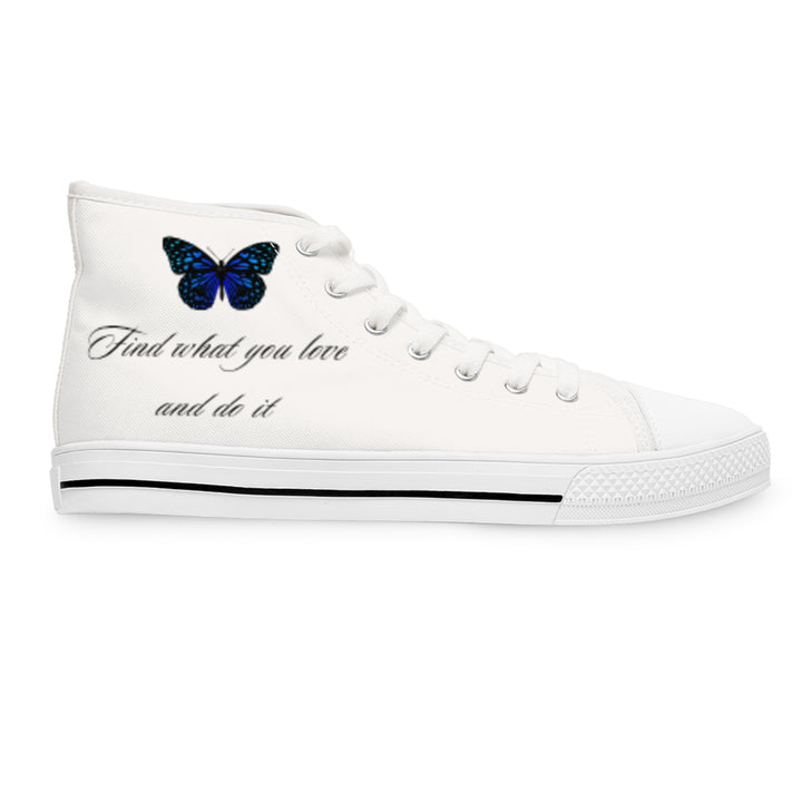 Women&#039;s High Top Sneakers with Butterfly Design - Inspire Your Style