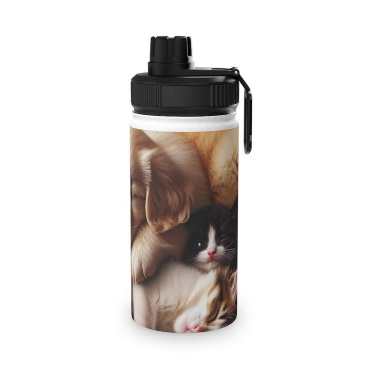 Pet Lovers Stainless Steel Water Bottle - Cute Puppy & Kitten Design | Eco-Friendly Sports Lid