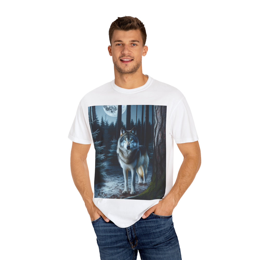 Moonlit Wolf Unisex Garment-Dyed T-shirt