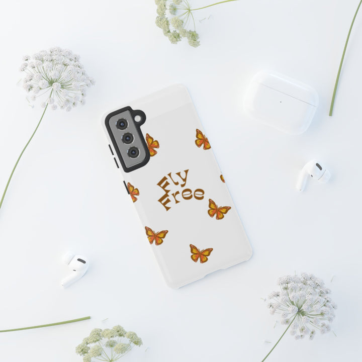 Stylish Phone Case | 'Fly Free' Butterfly Design | Unique Tough Cases