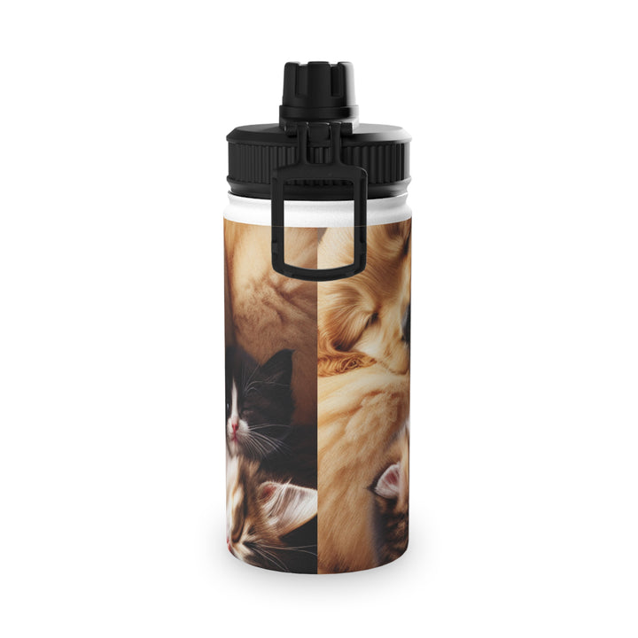 Pet Lovers Stainless Steel Water Bottle - Cute Puppy & Kitten Design | Eco-Friendly Sports Lid