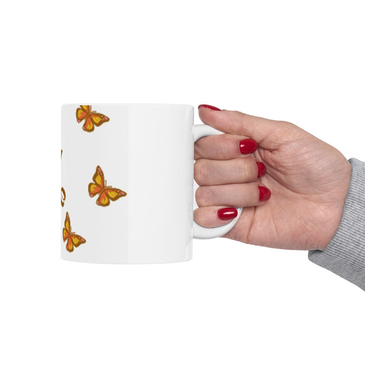 Butterfly 'Fly Free' Ceramic Mug - Inspiring Drinkware for Nature Lovers