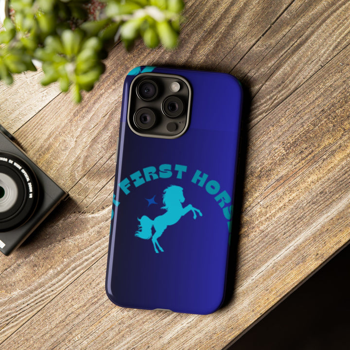 But First Horses Phone Case – Durable Tough Case for Horse Lovers