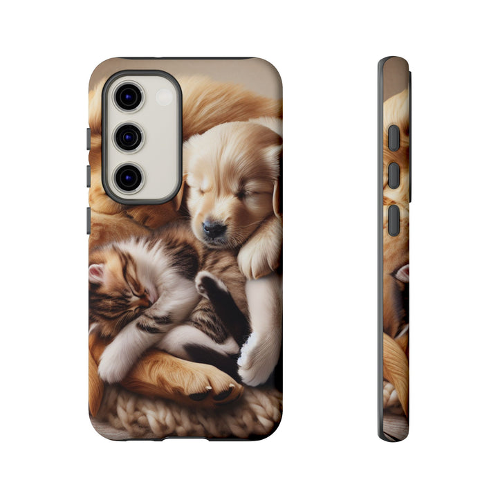 Cute Pets Phone Case - Adorable Puppy and Kitten Design, Animal Lover Gift