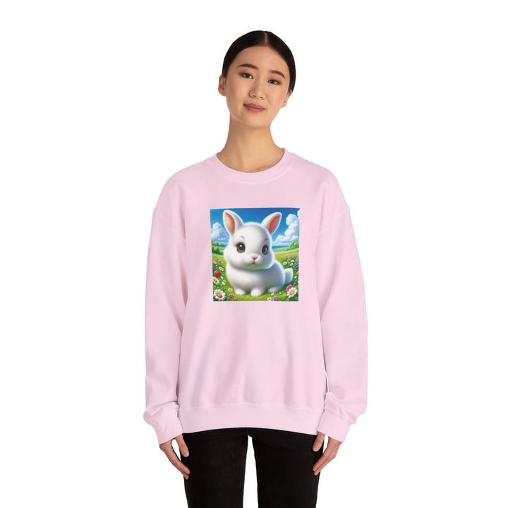 Cute Bunny Design Crewneck Sweatshirt, Cozy Sweatshirt, Spring Fashion, Easter Gift, Unisex Pullover, Animal Lover Apparel
