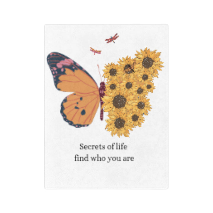 Inspirational Floral Butterfly Blanket - Velveteen Microfiber Soft Throw