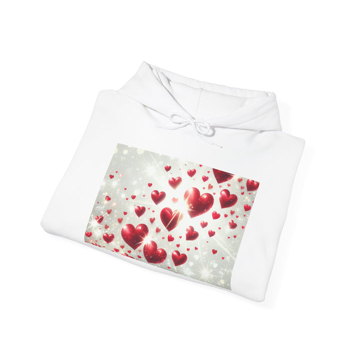 Love Hearts Unisex Hoodie, Cozy Valentine's Day Sweatshirt, Warm Gift for Him/Her, Cute Snug Pullover for Couples, Romantic Apparel