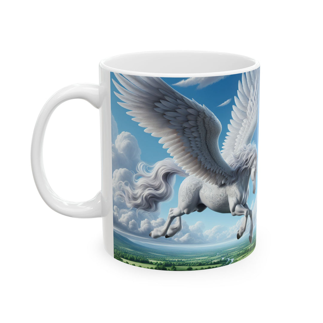 Mythical Pegasus Ceramic Mug, Fantasy Gift, Coffee Cup, Pegasus Lover, Magical Home Decor, Unique Birthday Present, Enchanting Morning
