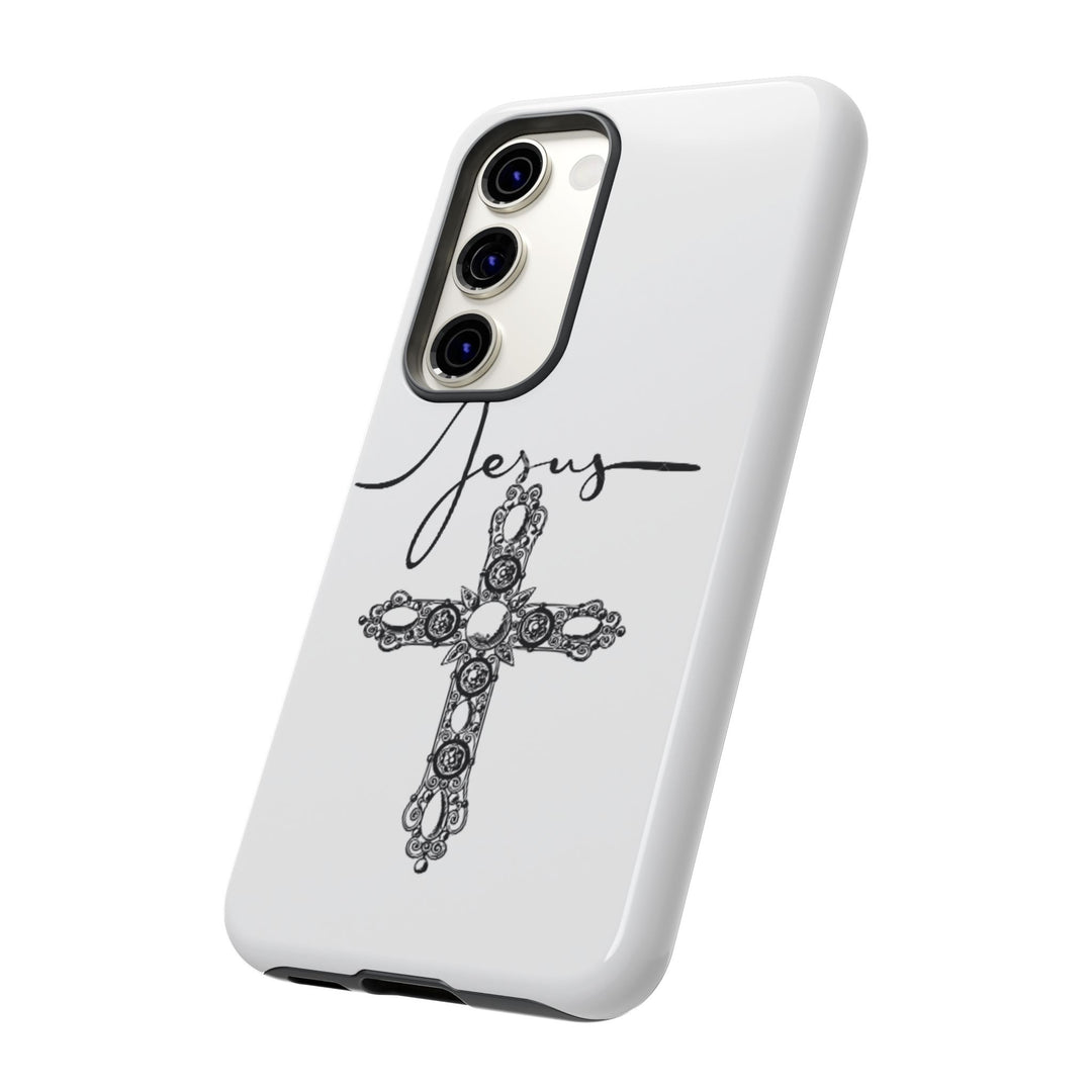 Stylish Tough Case with Jesus Design - Faith-Inspired Phone Cover, Christian Gift, Custom Phone Accessory, Unique Cell Phone Case