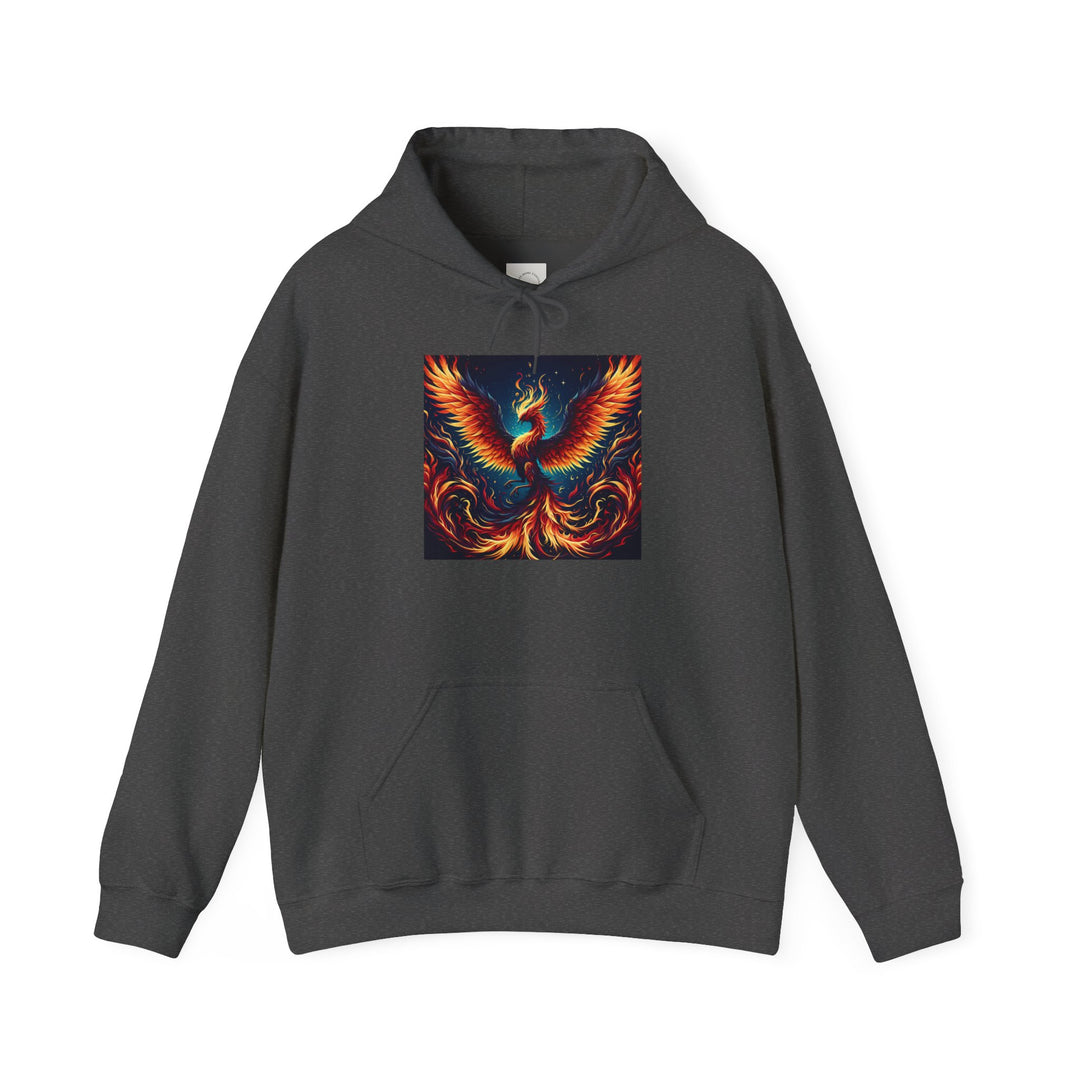 Vibrant Phoenix Graphic Hoodie, Cozy Spiritual Sweatshirt, Unisex Casual Apparel, Perfect Gift for All Occasions, Warm Layering Piece