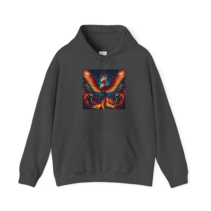 Vibrant Phoenix Graphic Hoodie, Cozy Spiritual Sweatshirt, Unisex Casual Apparel, Perfect Gift for All Occasions, Warm Layering Piece