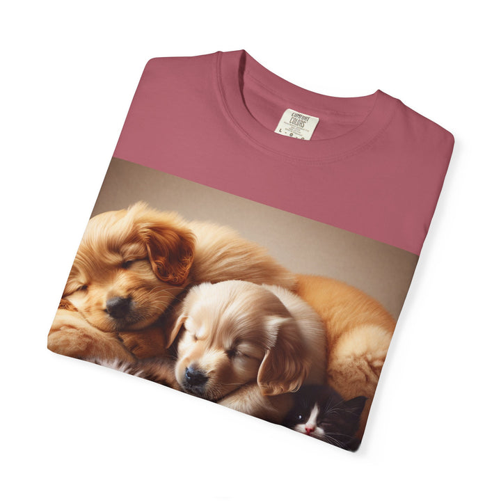Cute Pets Snuggle Unisex Garment-Dyed T-shirt