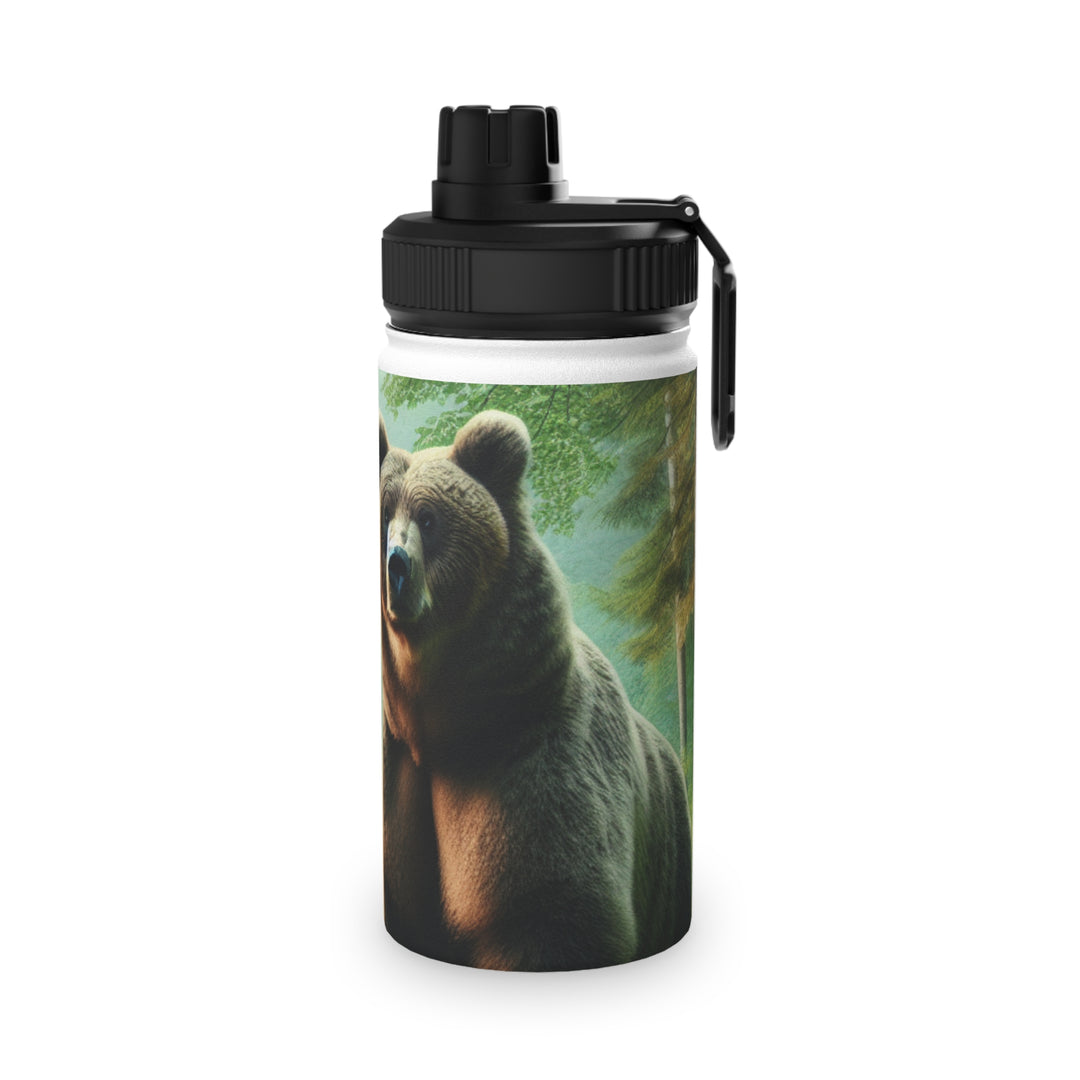 Bear Forest Adventure Stainless Steel Water Bottle with Sports Lid