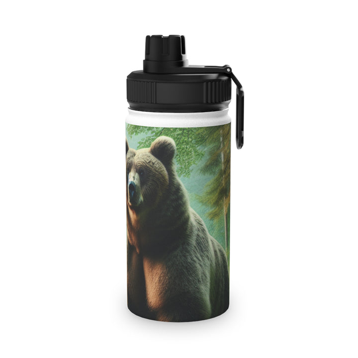 Bear Forest Adventure Stainless Steel Water Bottle with Sports Lid
