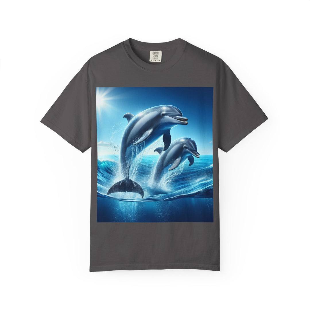 Ocean Jumping Dolphins T-Shirt - Unisex Garment-Dyed Tee