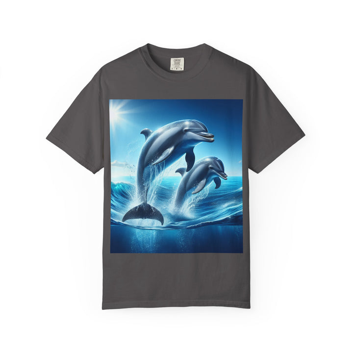 Ocean Jumping Dolphins T-Shirt - Unisex Garment-Dyed Tee