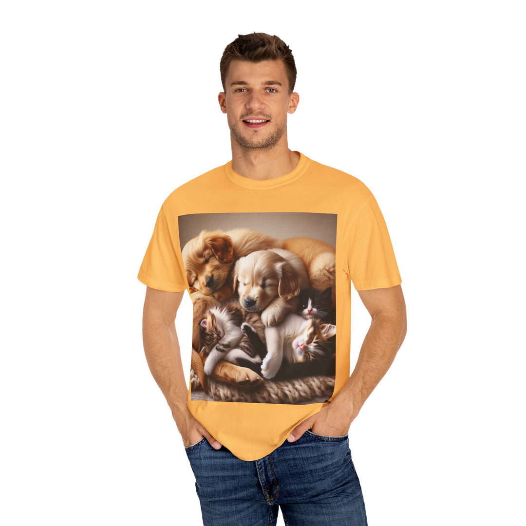 Cute Pets Snuggle Unisex Garment-Dyed T-shirt