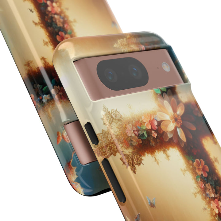 Floral Cross Phone Case, Tough Cases for Christians, Religious Gifts, Cute Floral Accessories, Chic Phone Cover, Spring Vibes