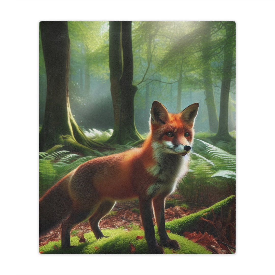 Forest Fox Minky Blanket - Comforting Wildlife Fleece Throw for Cozy Evenings