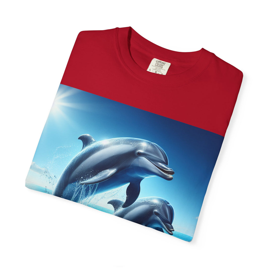 Ocean Jumping Dolphins T-Shirt - Unisex Garment-Dyed Tee