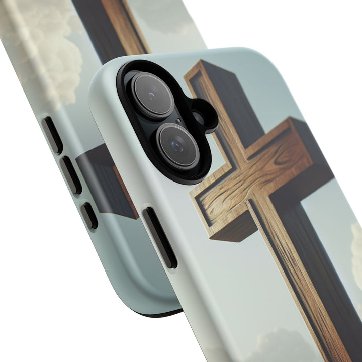 Wooden Cross Phone Case, Inspirational Gift, Christian Decor, Faith-Based Accessory, Unique Tech Gift