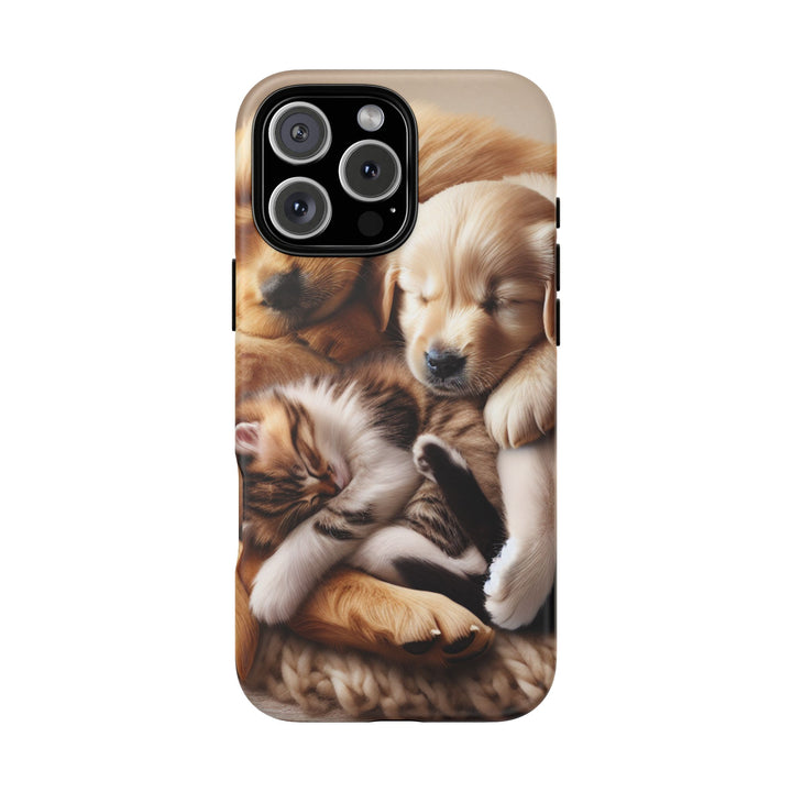 Cute Pets Phone Case - Adorable Puppy and Kitten Design, Animal Lover Gift