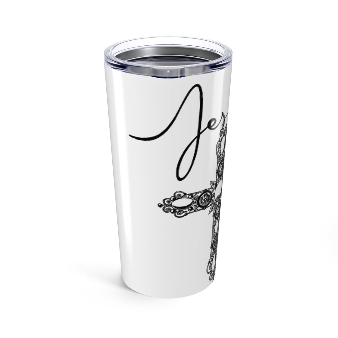 Stylish Christian Tumbler 20oz, Jesus Water Bottle, Faith-Themed Travel Mug, Inspirational Gift, Religious Drinkware