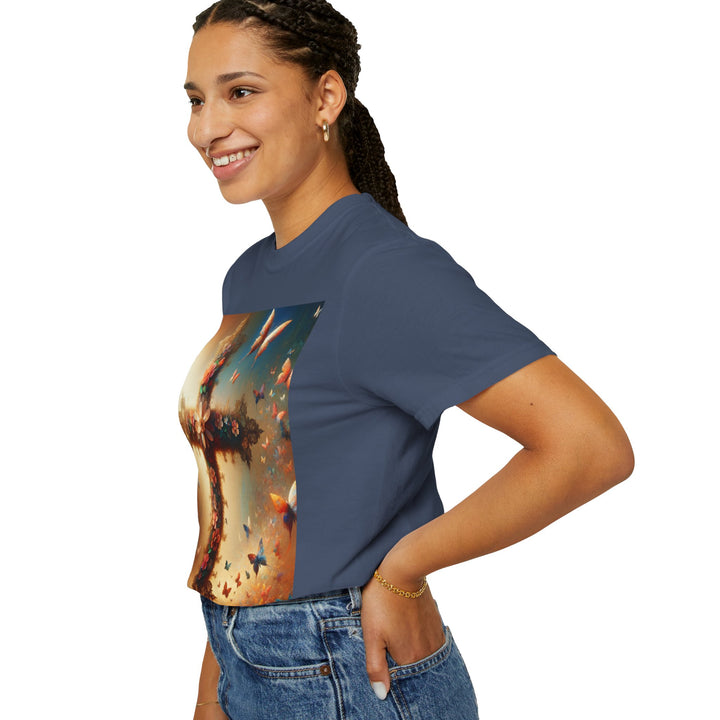Faith-Inspired Floral Cross T-Shirt, Inspirational Tee, Religious Gift, Christian Apparel, Casual Wear, Everyday T-Shirt