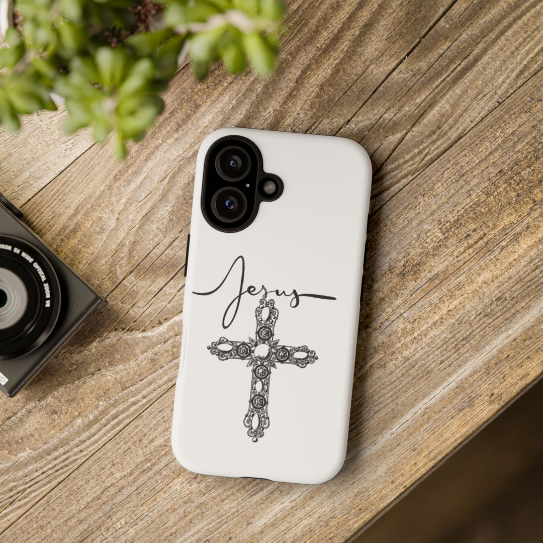 Stylish Tough Case with Jesus Design - Faith-Inspired Phone Cover, Christian Gift, Custom Phone Accessory, Unique Cell Phone Case