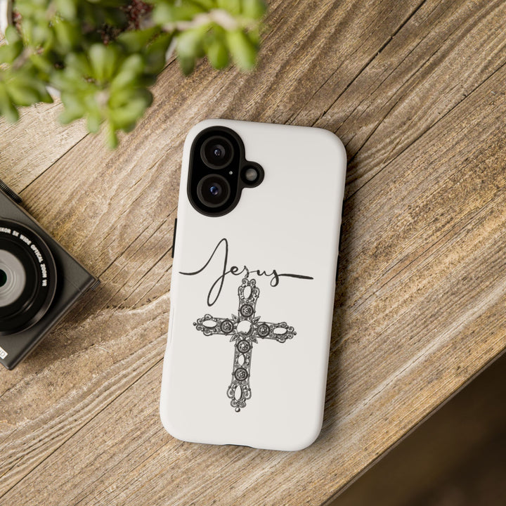 Stylish Tough Case with Jesus Design - Faith-Inspired Phone Cover, Christian Gift, Custom Phone Accessory, Unique Cell Phone Case
