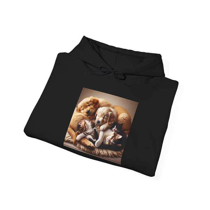 Cozy Pet Pals Hooded Sweatshirt - Animal Lover Gift, Cute Hoodie, Dog Cat Sweatshirt, Casual Wear, Cozy Gift