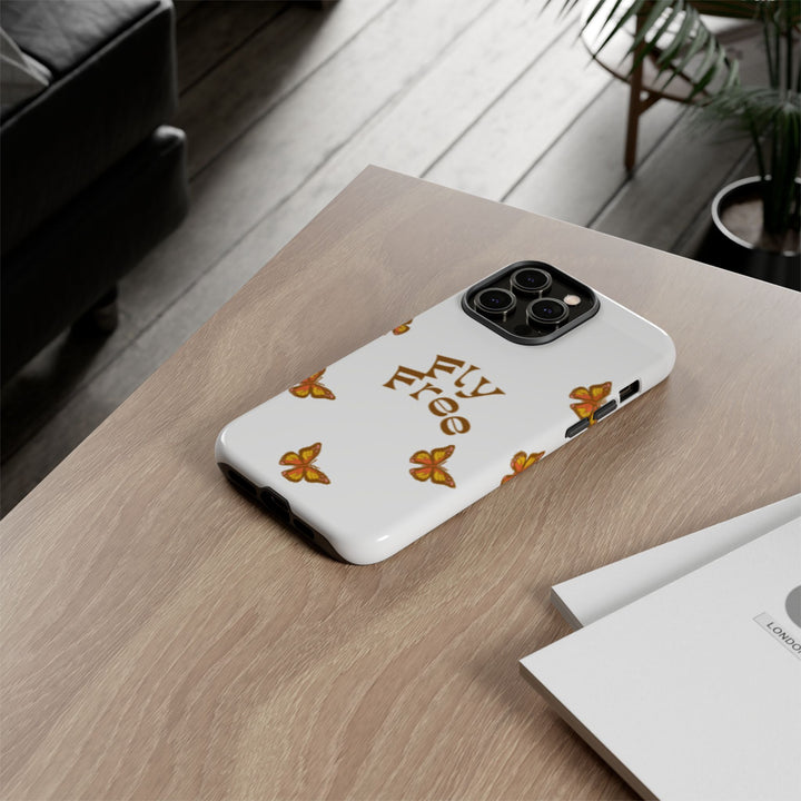 Stylish Phone Case | 'Fly Free' Butterfly Design | Unique Tough Cases