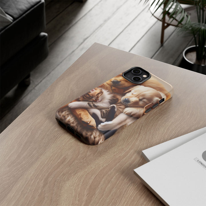 Cute Pets Phone Case - Adorable Puppy and Kitten Design, Animal Lover Gift