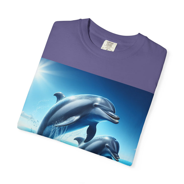 Ocean Jumping Dolphins T-Shirt - Unisex Garment-Dyed Tee