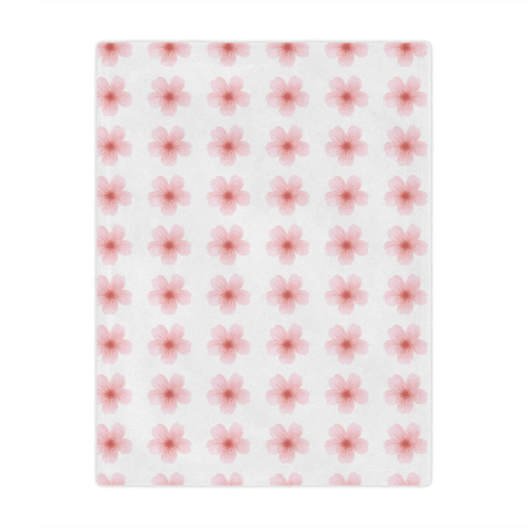 Cherry Blossom Minky Blanket - Cozy Floral Throw for Home Decor