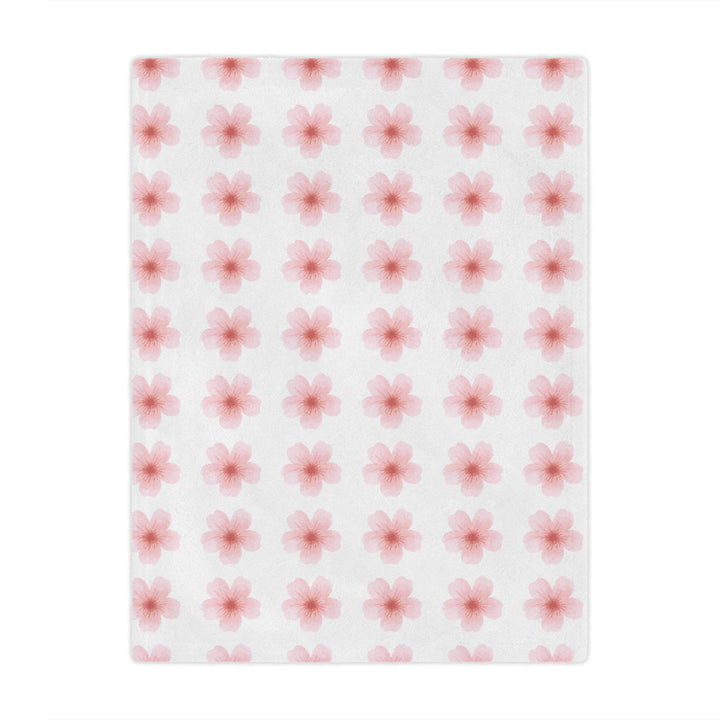 Cherry Blossom Minky Blanket - Cozy Floral Throw for Home Decor