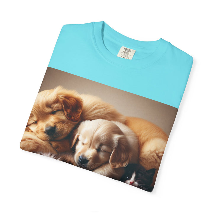 Cute Pets Snuggle Unisex Garment-Dyed T-shirt