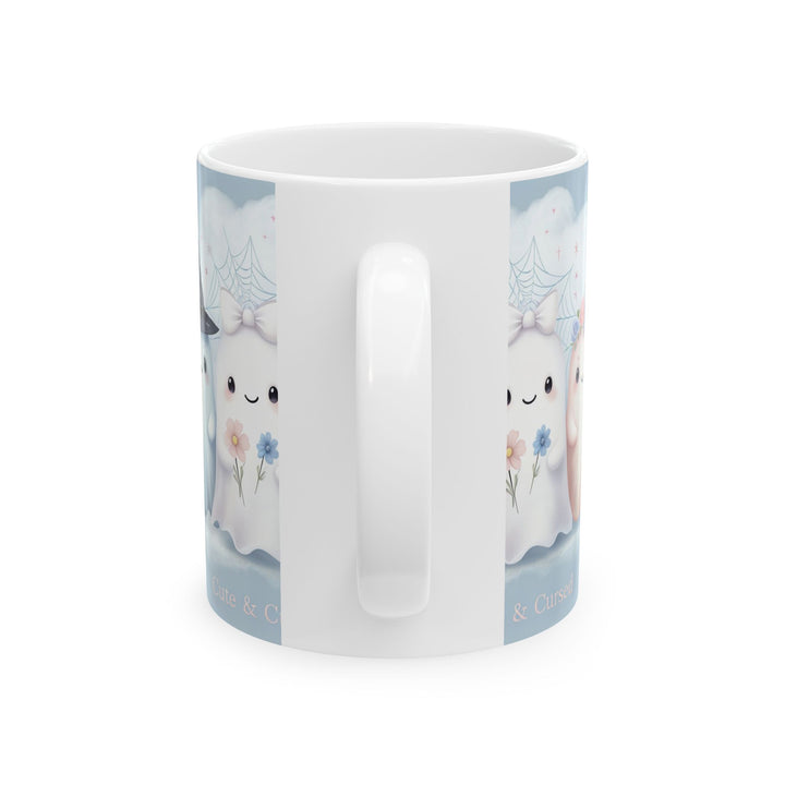 Cute & Cursed Ghost Ceramic Mug - Perfect for Halloween, Home Decor, Cozy Vibes, Gift Ideas, Coffee Lovers