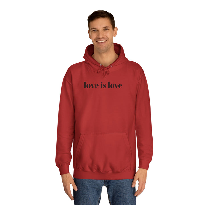 Unisex Love is Love Hoodie - Rainbow College Sweatshirt for Pride, LGBTQ+, Everyday Wear, Gift, Casual Style