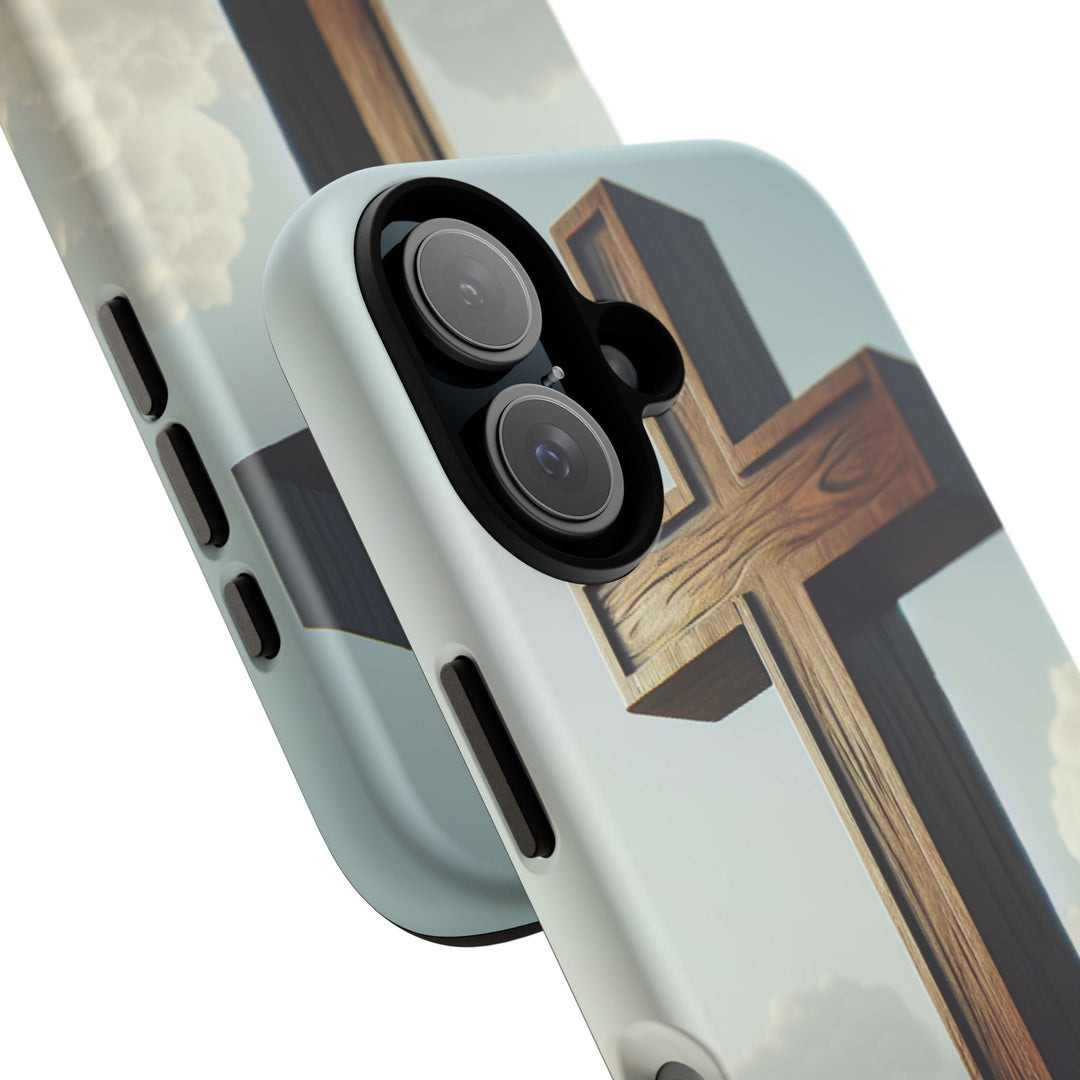 Wooden Cross Phone Case, Inspirational Gift, Christian Decor, Faith-Based Accessory, Unique Tech Gift