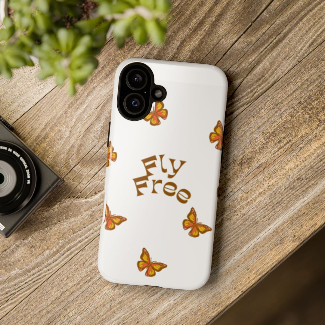 Stylish Phone Case | 'Fly Free' Butterfly Design | Unique Tough Cases