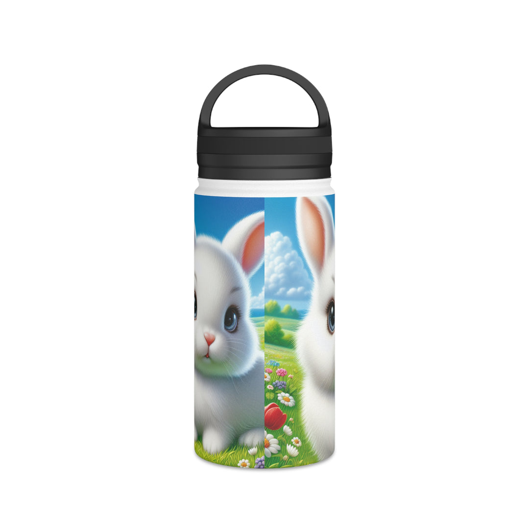 Cute Bunny Stainless Steel Water Bottle - Handle Lid for Kids