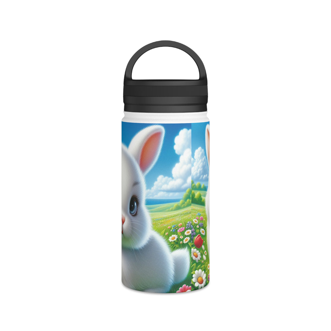 Cute Bunny Stainless Steel Water Bottle - Handle Lid for Kids