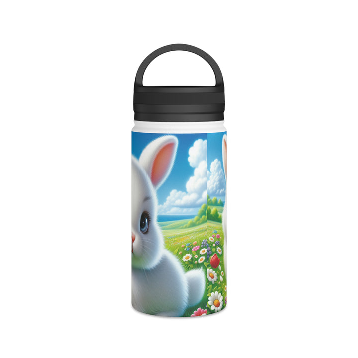 Cute Bunny Stainless Steel Water Bottle - Handle Lid for Kids
