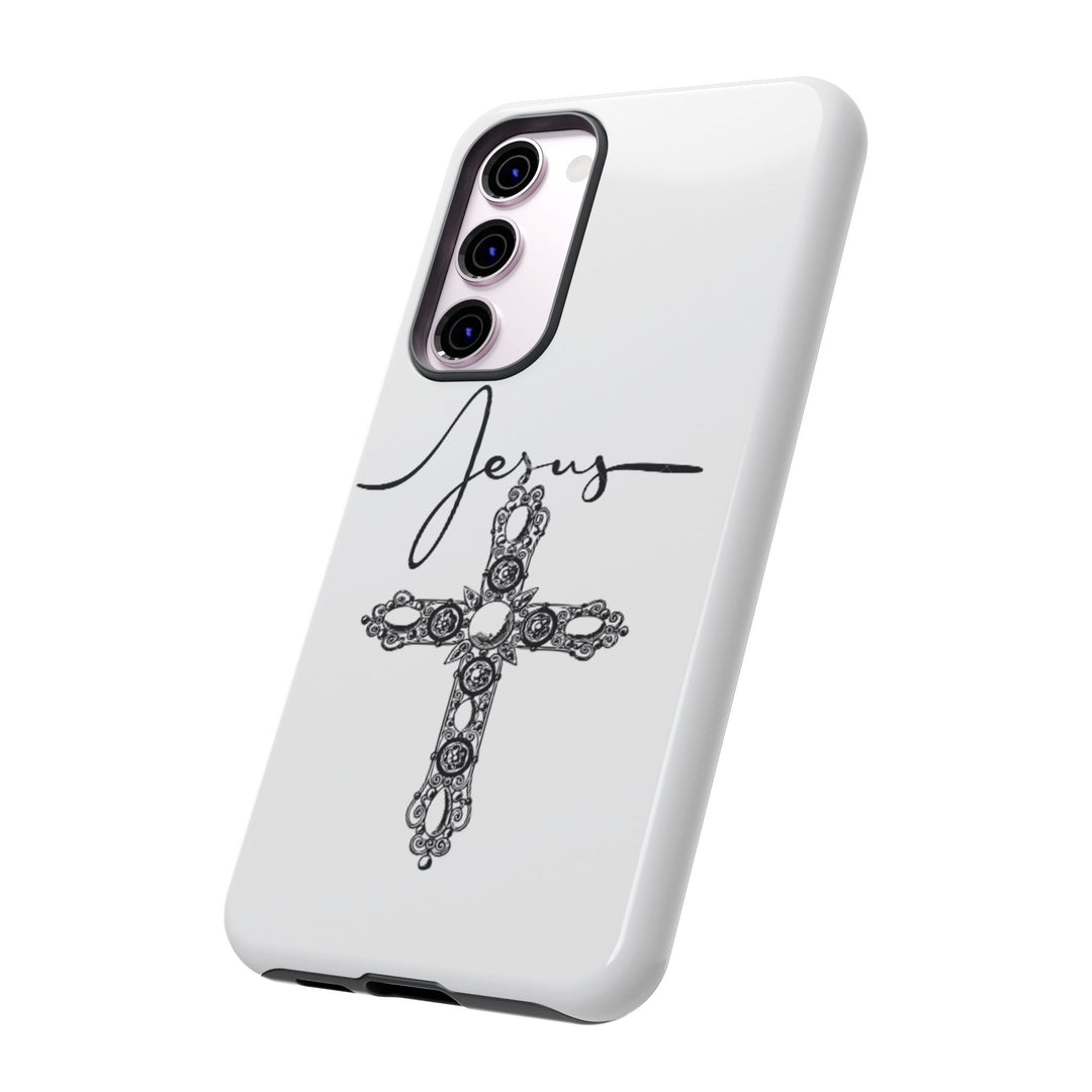 Stylish Tough Case with Jesus Design - Faith-Inspired Phone Cover, Christian Gift, Custom Phone Accessory, Unique Cell Phone Case