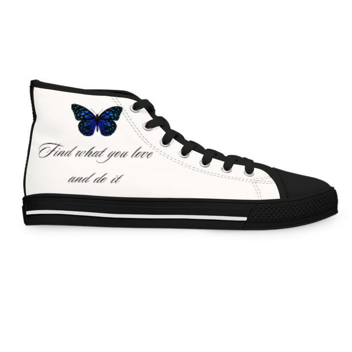 Women&#039;s High Top Sneakers with Butterfly Design - Inspire Your Style