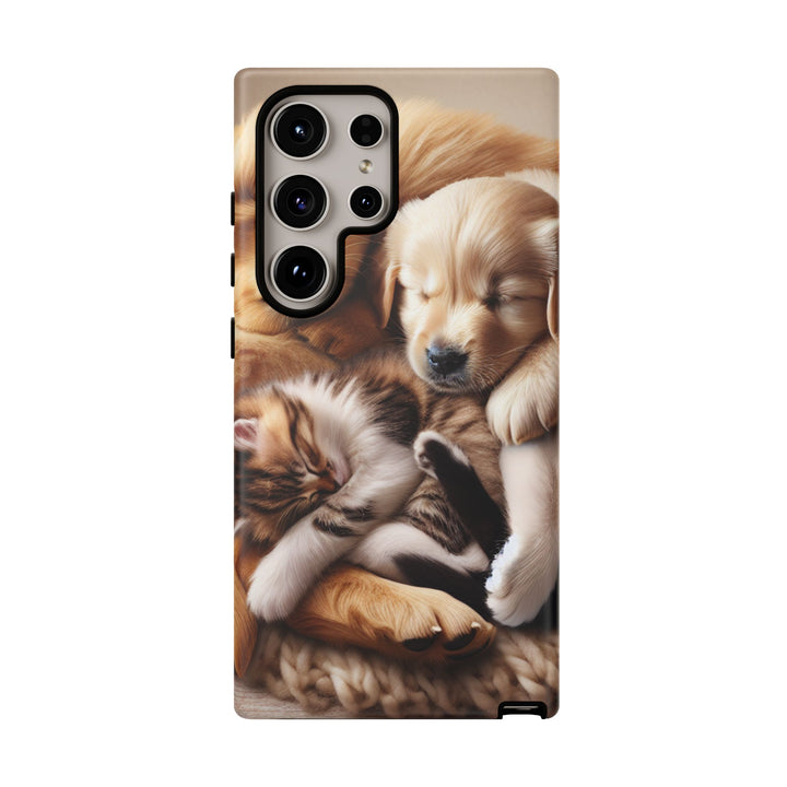 Cute Pets Phone Case - Adorable Puppy and Kitten Design, Animal Lover Gift