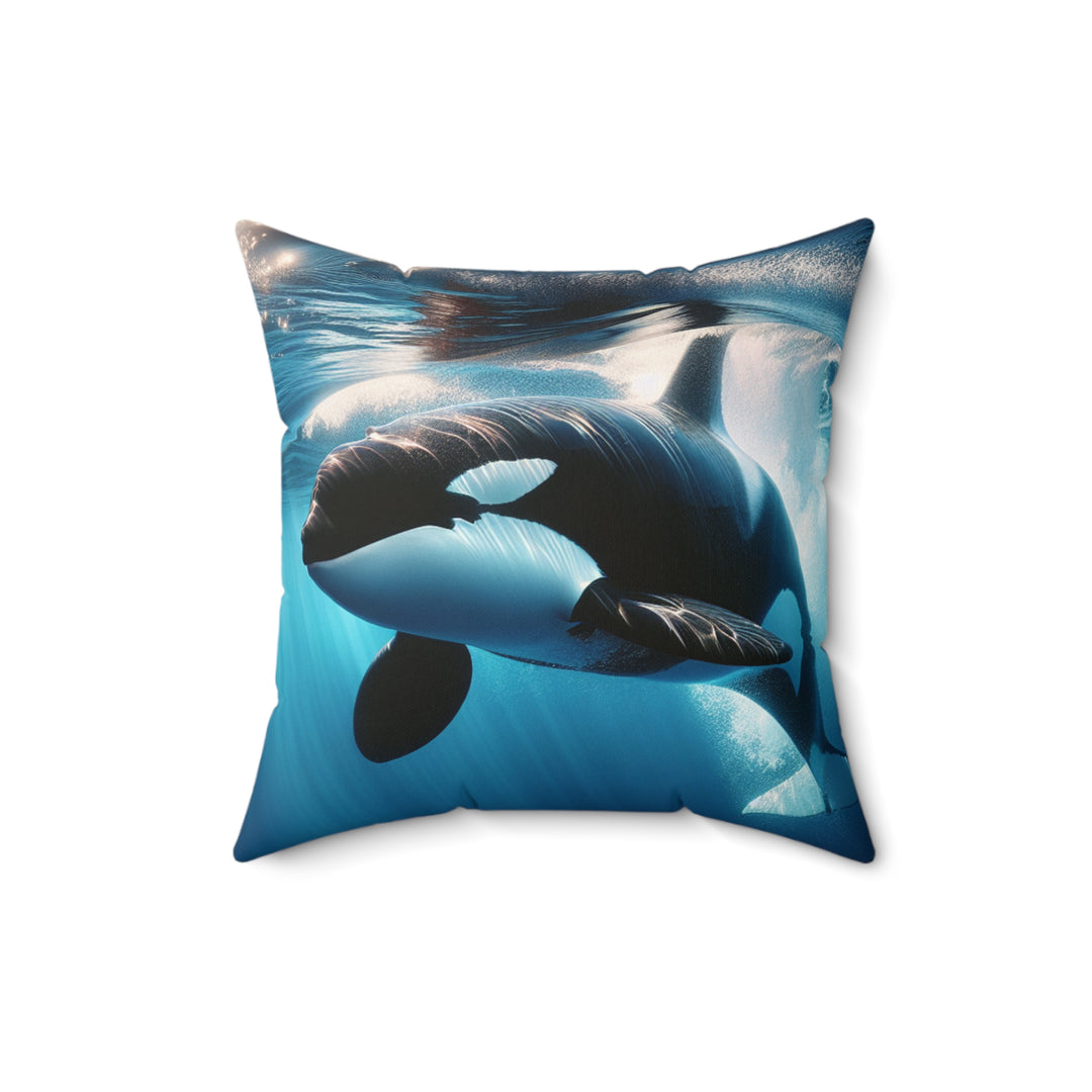 Orca Ocean-Themed Throw Pillow, Marine Life Decor, Nautical Home Accent, Coastal Living Gift, Whale Lover Cushion