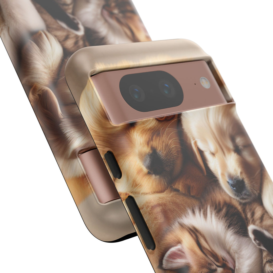 Cute Pets Phone Case - Adorable Puppy and Kitten Design, Animal Lover Gift