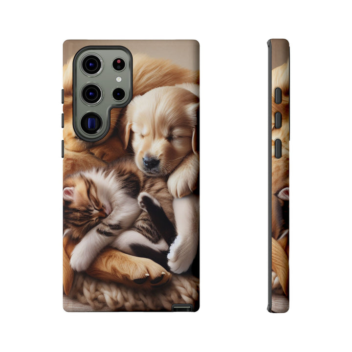 Cute Pets Phone Case - Adorable Puppy and Kitten Design, Animal Lover Gift